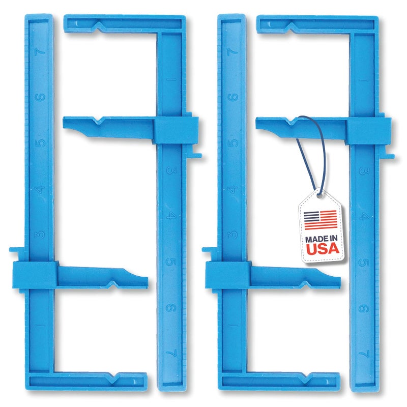 Excel Blades 7-Inch Adjustable Plastic Bar Clamps Set â€“ 4-Pack Mini Woodworking Clamps and Spreaders for Model Building, Crafts, and DIY Woodworking Projects â€“ Inch-Marked Side Beams â€“ Made in USA - Image 1
